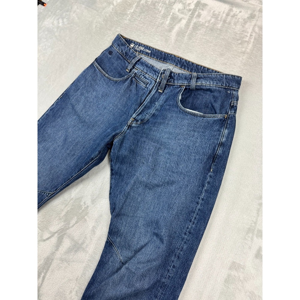 GStar Raw DStaq Jeans Mens 32x32 Blue Tapered 5 Pocket Button Fly Street